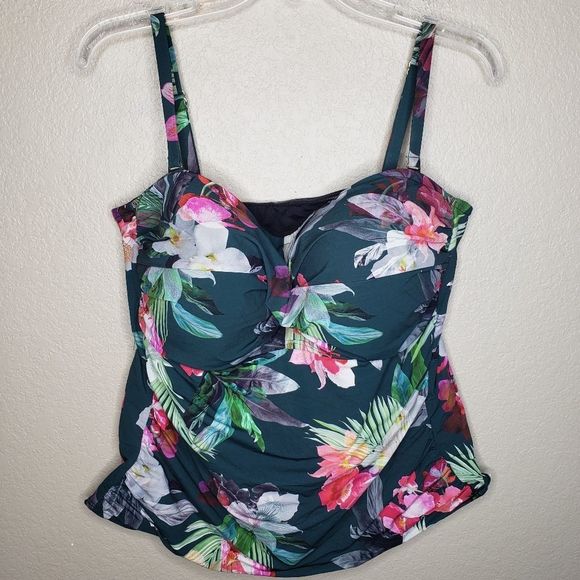 La Blanca Other - #1 LA BLANCA Plus Size Beyond The Jungle Tankini Top & bottoms Green Floral 18W